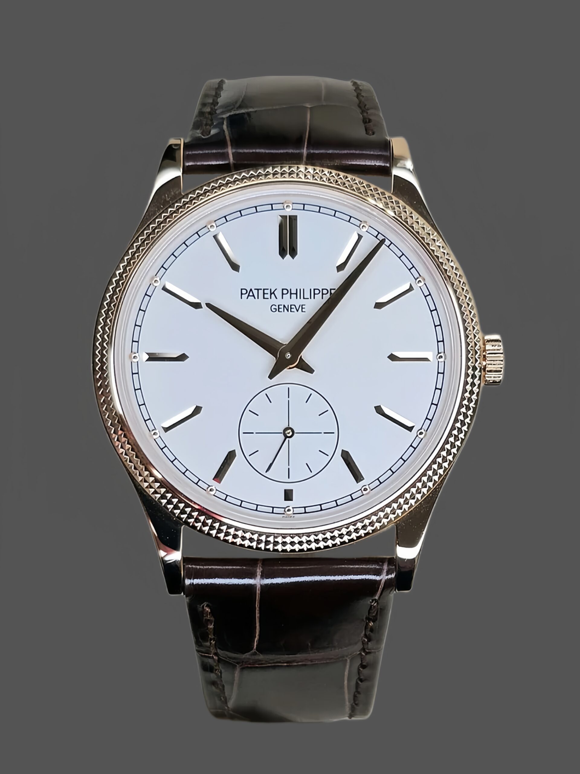 Patek Philippe Calatrava Small Seconds White Dial Leather Strap 6119R 001 Watch