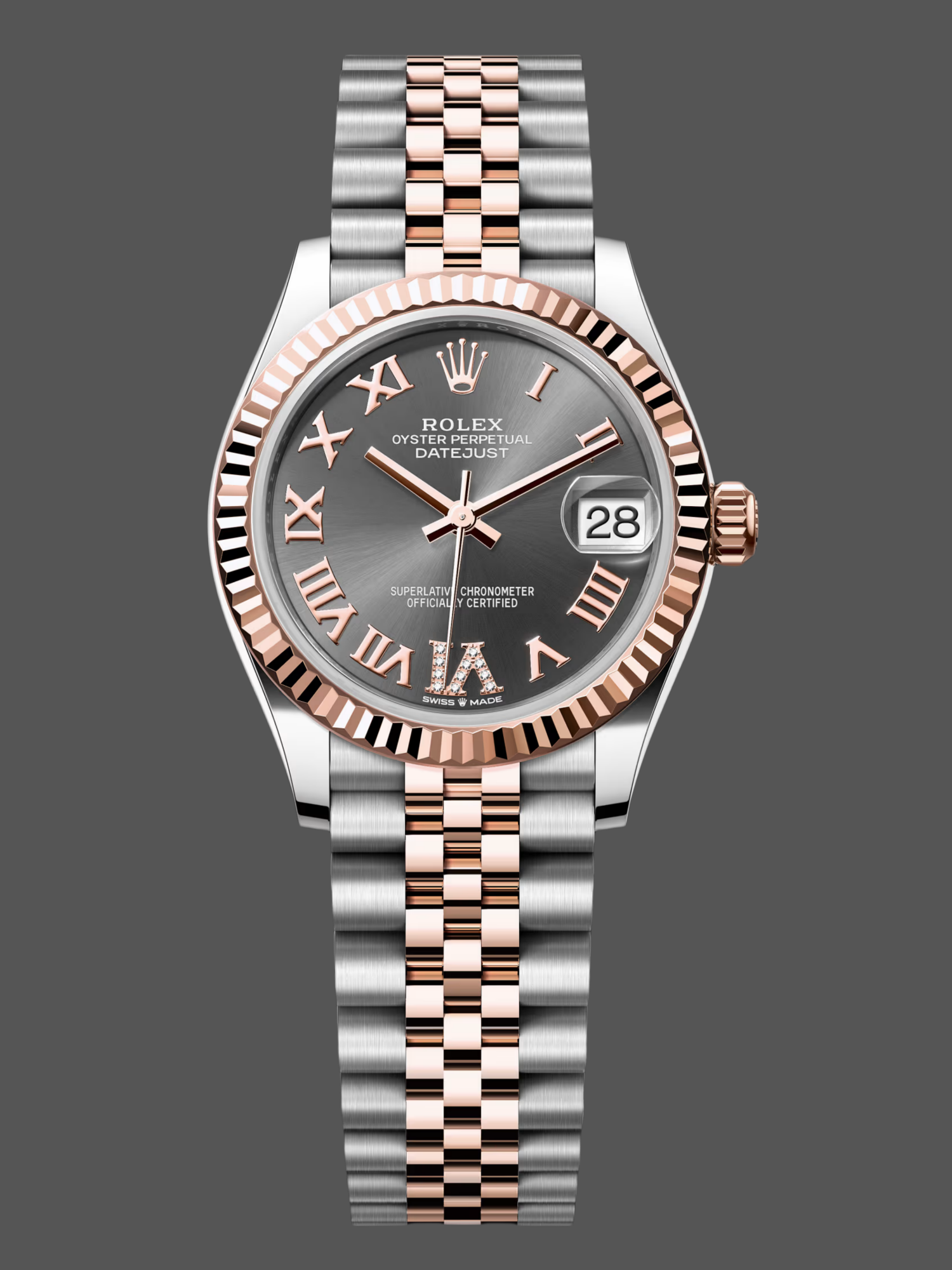Rolex Datejust 31 Slate Grey Dial Diamond VI 278271 0030 Women's Watch