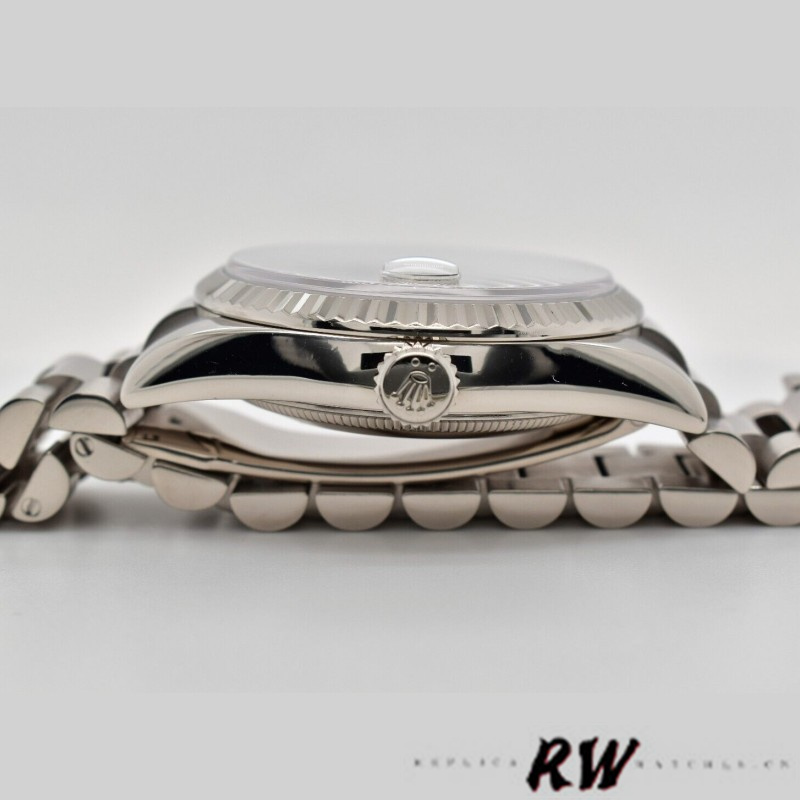 Rolex Day-Date 118239 Mother of Pearl White Dial Fluted Bezel 36mm Unisex Replica Watch - Image 6