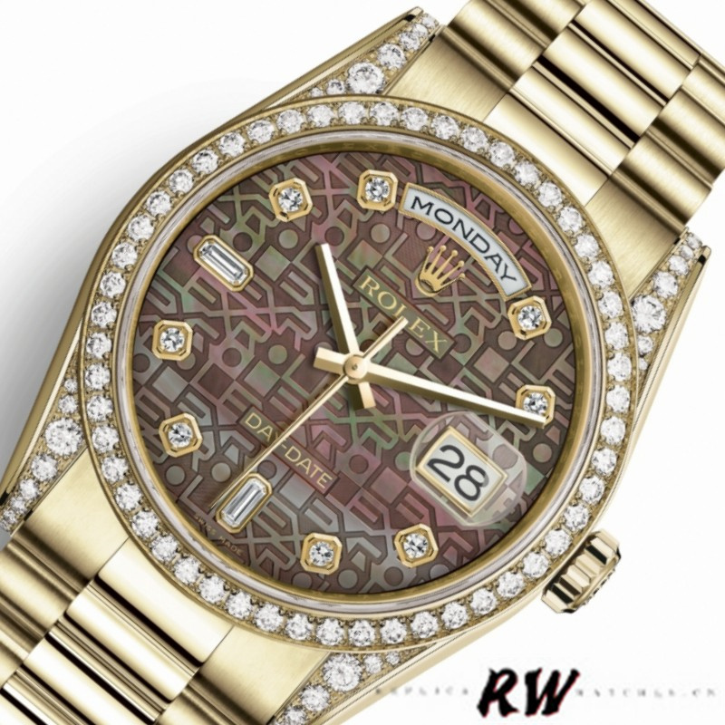 Rolex Day-Date 118388 Mother of Pearl Jubilee Diamond Dial 36mm Unisex Replica Watch - Image 3