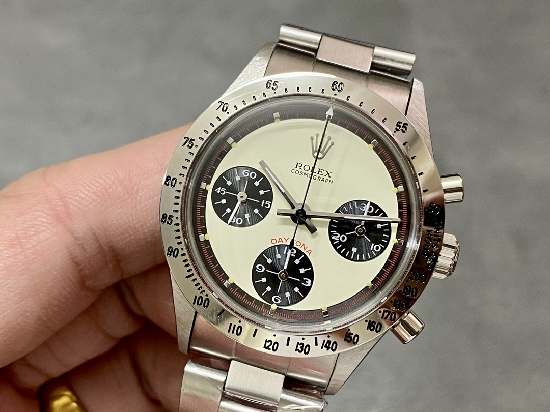 Rolex Daytona 6239 Stainless Steel White & Black Dial Vintage Men's Watch - Image 4