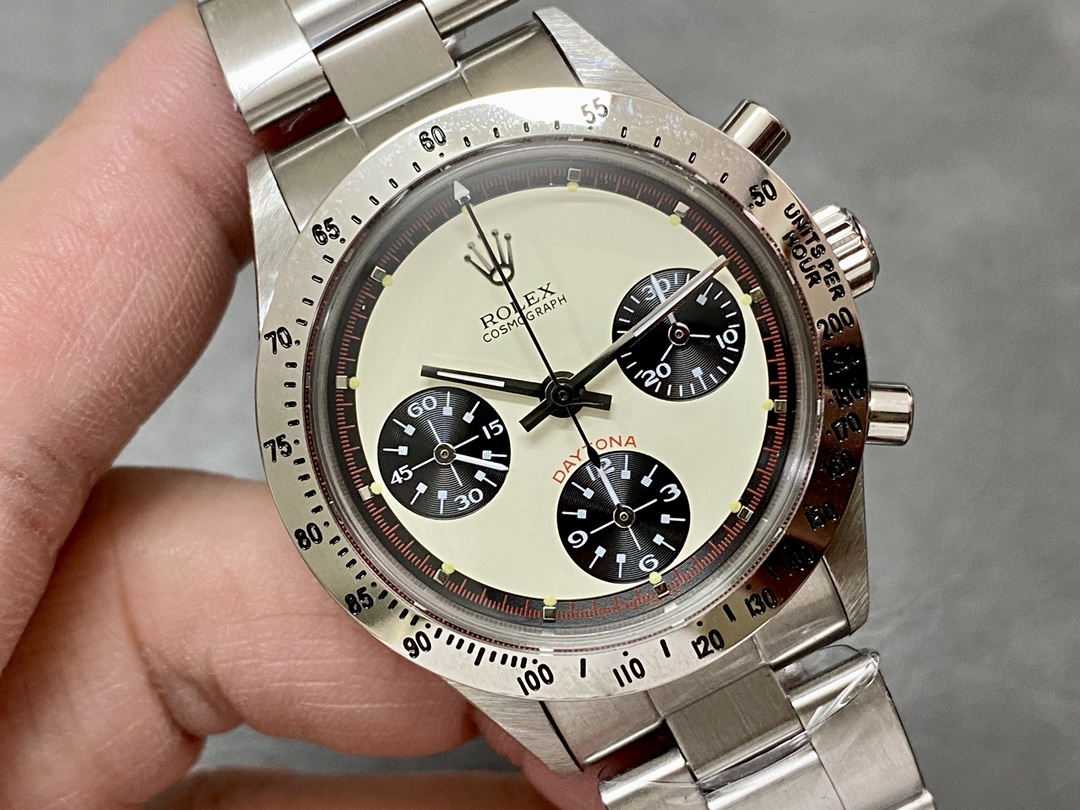 Rolex Daytona 6239 Stainless Steel White & Black Dial Vintage Men's Watch - Image 3