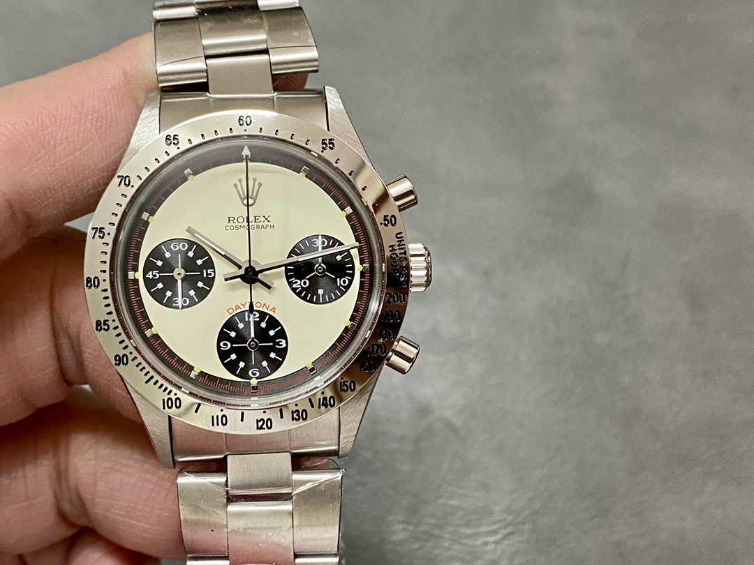 Rolex Daytona 6239 Stainless Steel White & Black Dial Vintage Men's Watch - Image 2